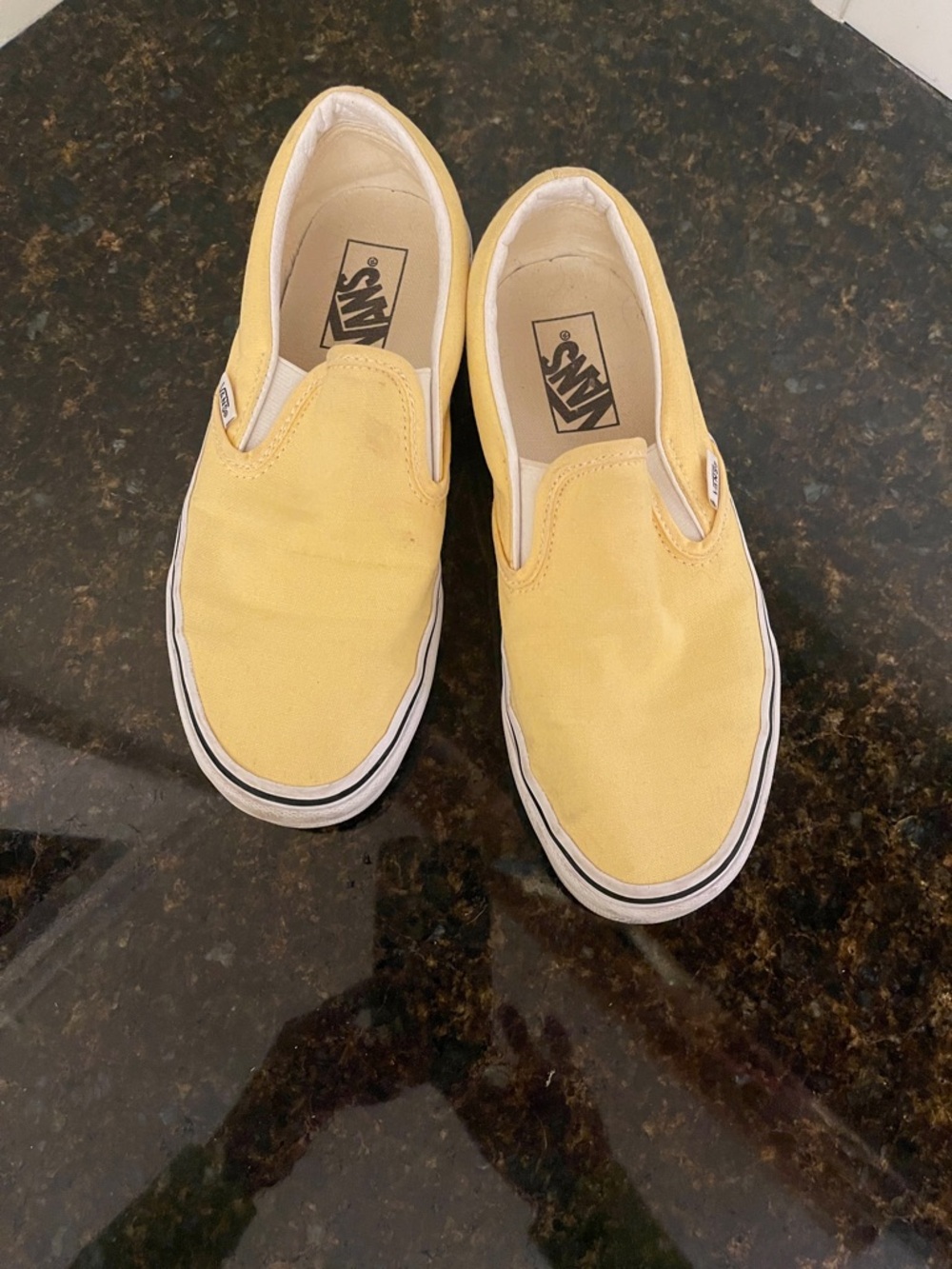 Vans Slip-On Canvas Sneakers in Yellow